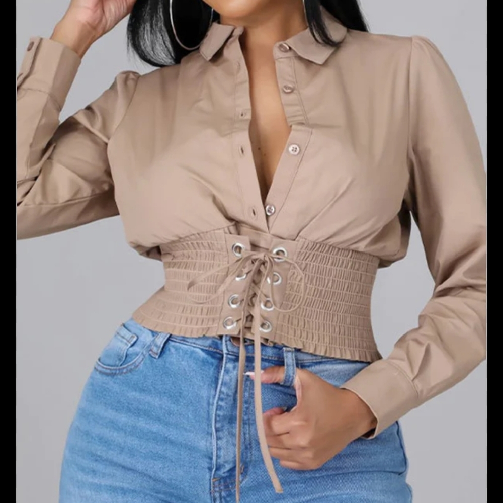LACE-UP WAIST TOP BY SILVERGATE